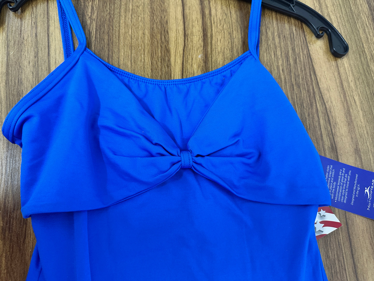 New Closeout Leotard Motionwear 5711 Large Adult Royal Blue Bow and Rhinestones Ballet Modern Jazz