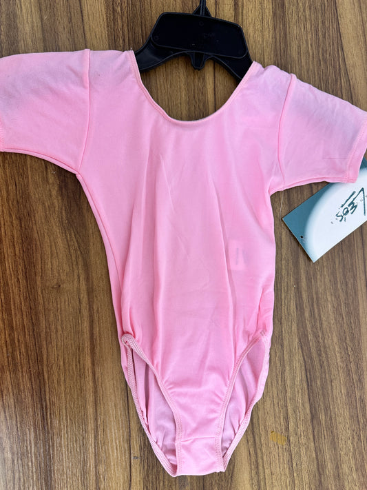 New Closeout Leotard Leo's Dancewear Small Child Pink Short Sleeve Nylon