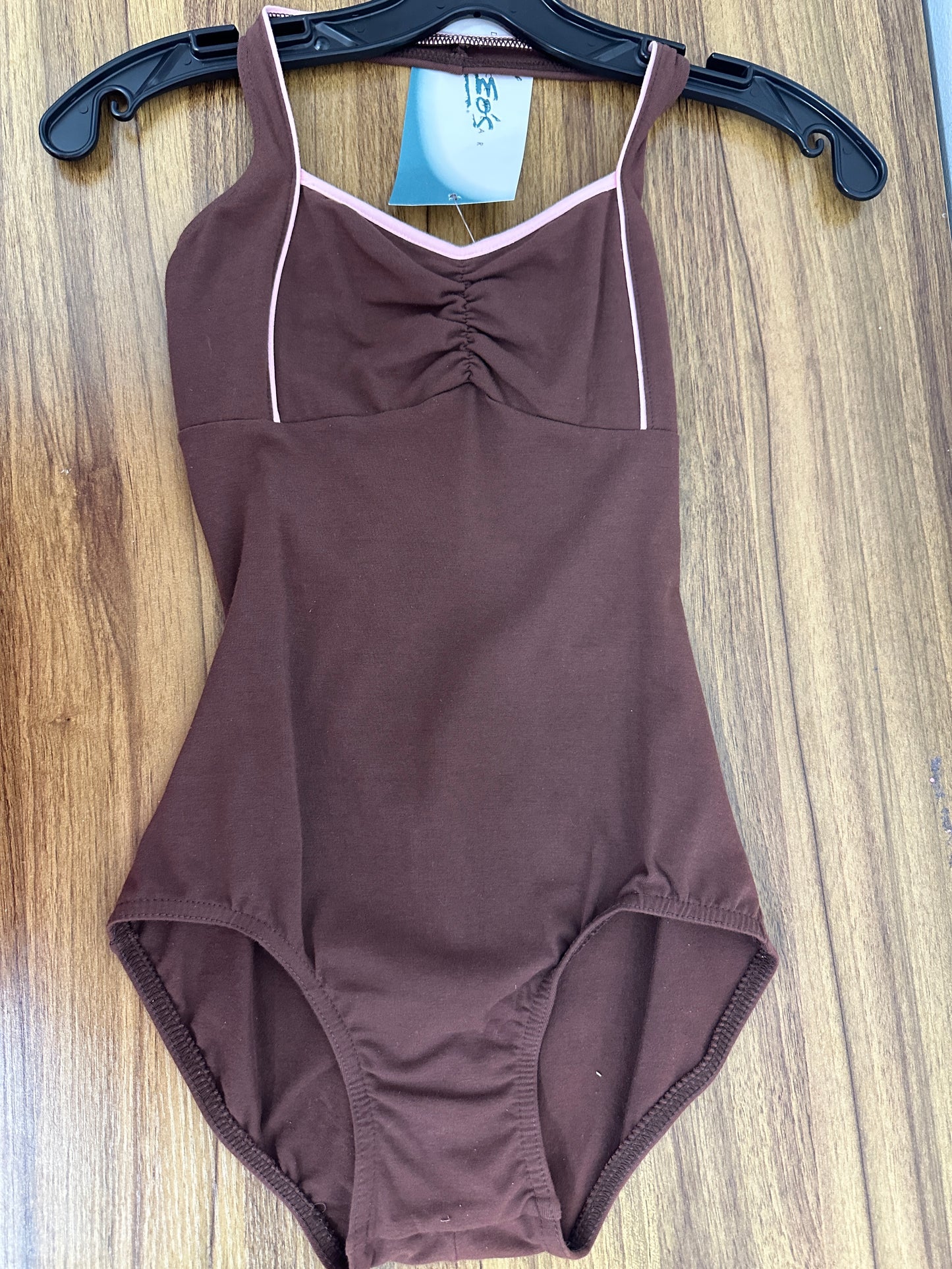 New Closeout Leotard Leo's Dancewear Small Adult Brown Pink Halter Cotton Ballet Jazz
