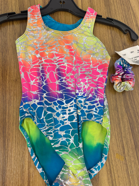 New Closeout Gymnastics Leotard Axis Small Child Rainbow Print Acro Tumbling