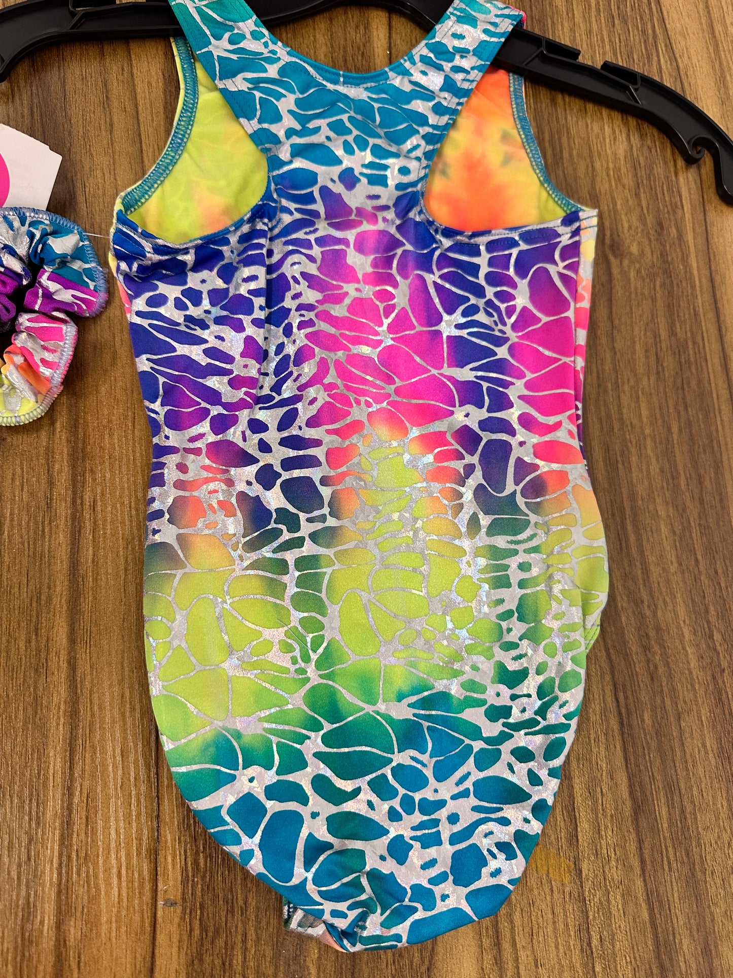 New Closeout Gymnastics Leotard Axis Small Child Rainbow Print Acro Tumbling