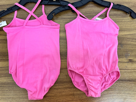 New Closeout Leotard Reflectionz XS Child Pink Camisole Cross Strap Cotton Ballet Tap
