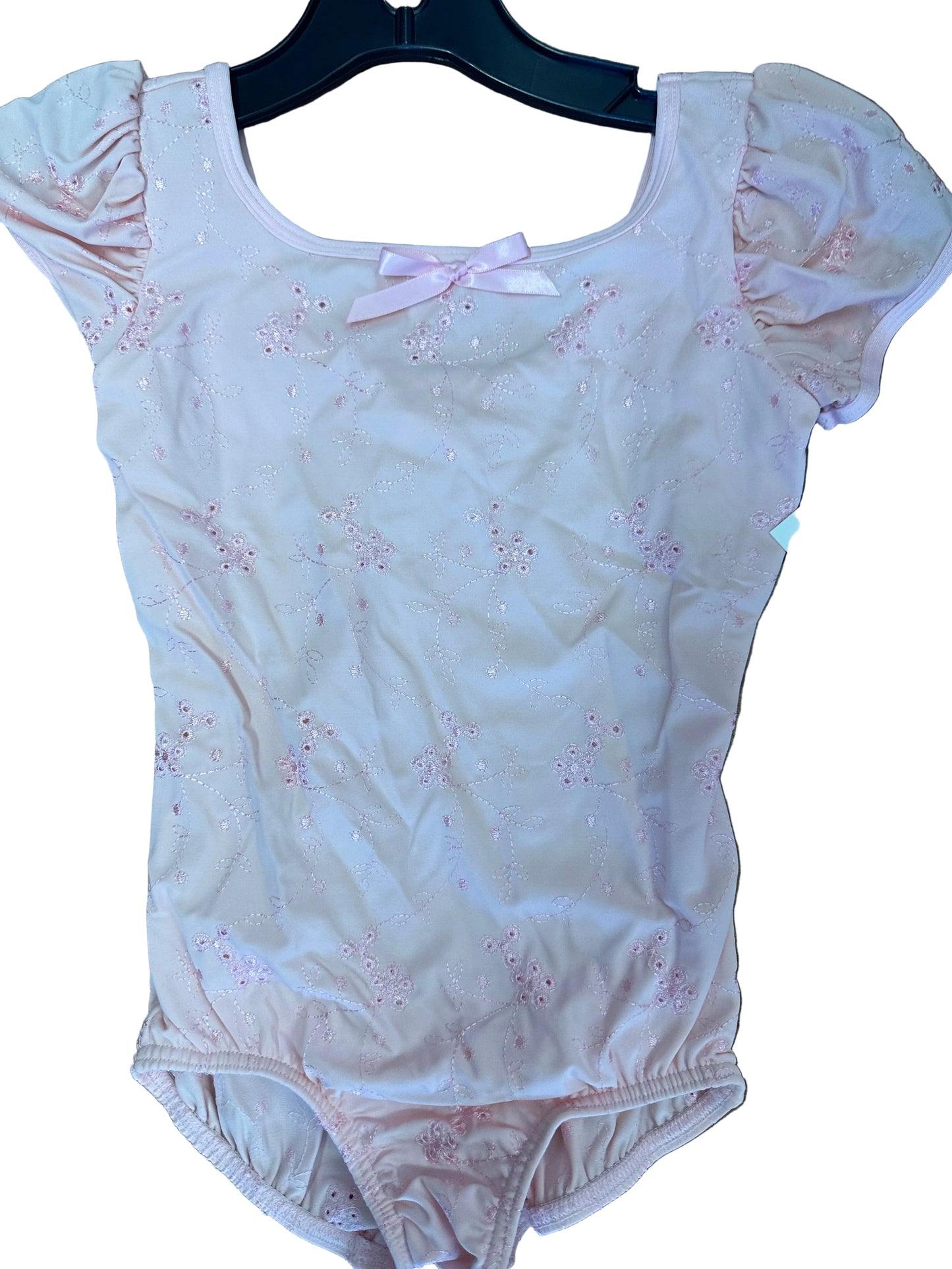 NEW Leotard Body Wrappers Medium Child 8-10 Pink Eyelet Short Sleeve Ballet Tap