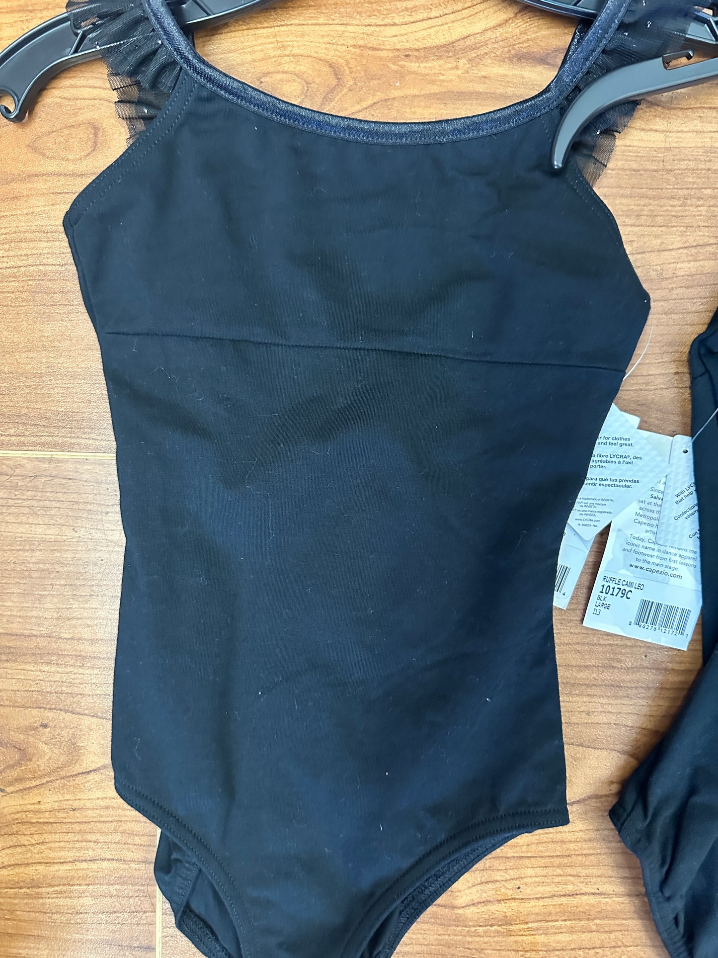 New Closeout Leotard Capezio 10179C Child Sizes Black Sparkle Ballet Tap Jazz