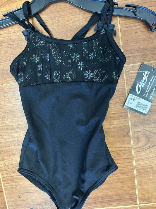 New Closeout Leotard Capezio 10085C Toddler Child 2-3 Black Sparkle Ballet