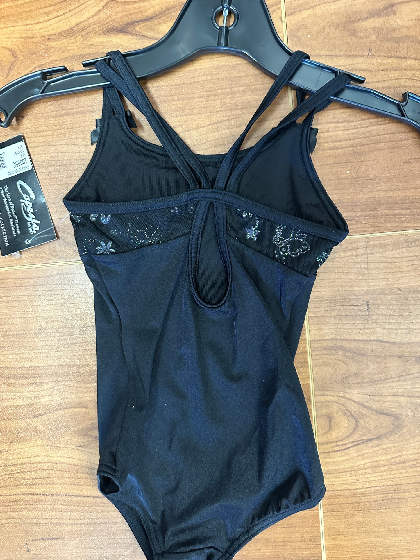 New Closeout Leotard Capezio 10085C Toddler Child 2-3 Black Sparkle Ballet