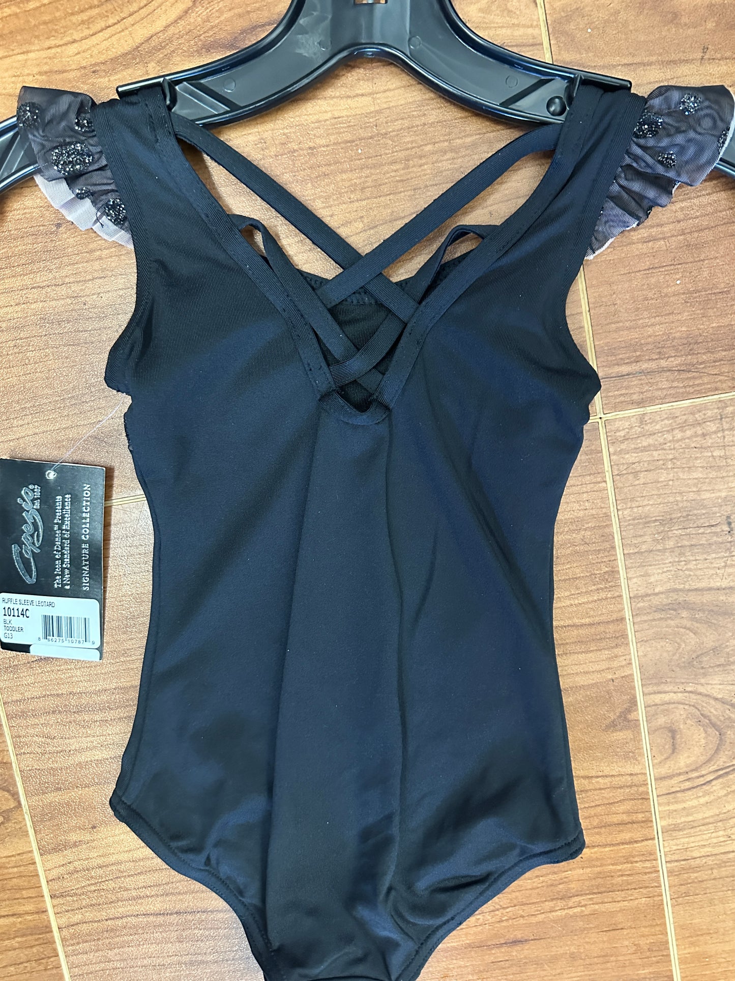 New Closeout Leotard Capezio 10114C Toddler Child 2-3 Black Sparkle Ballet