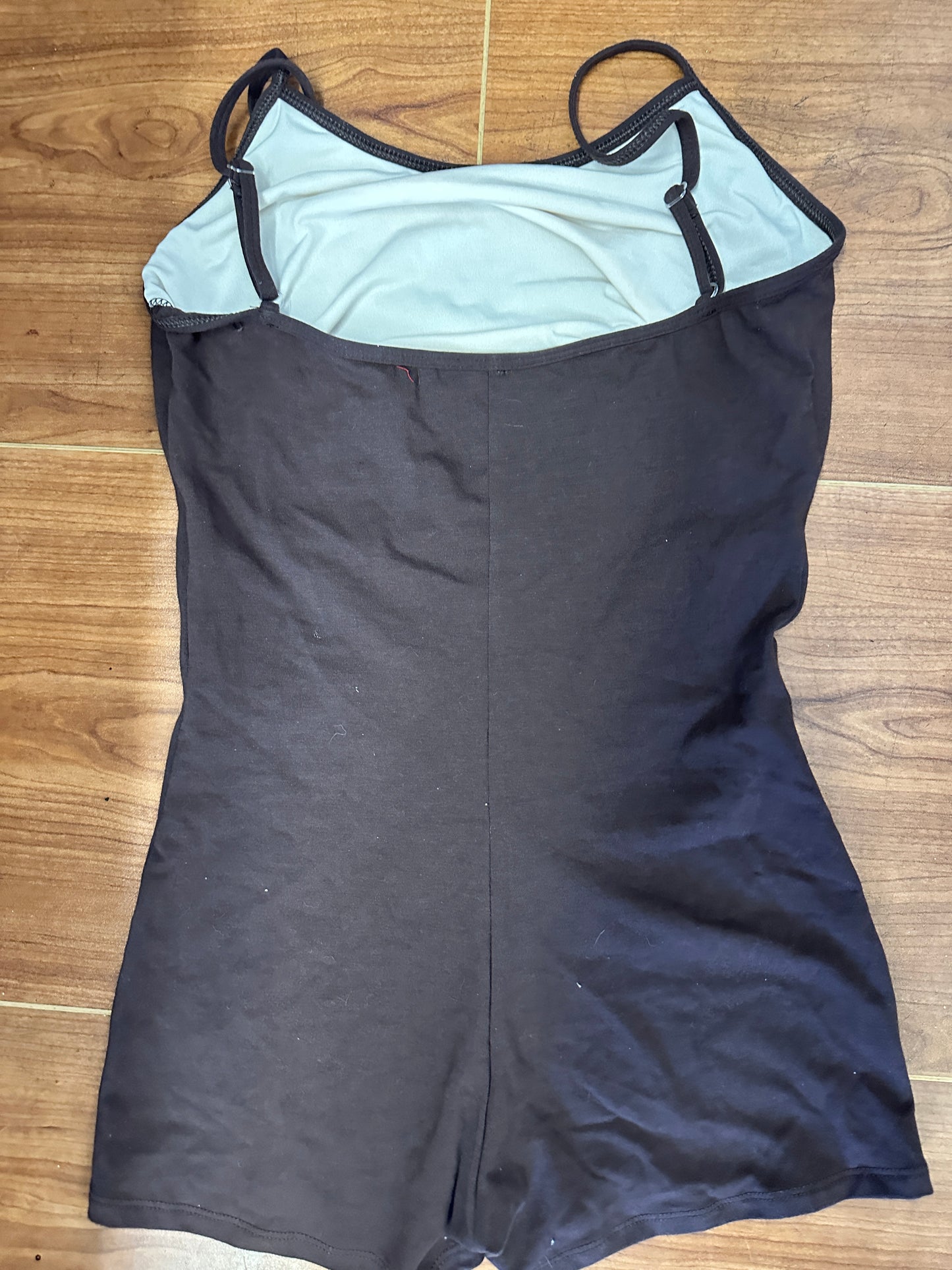 Pre-Owned Leotard Unitard Balera Brown Cotton Large Adult Jazz Modern
