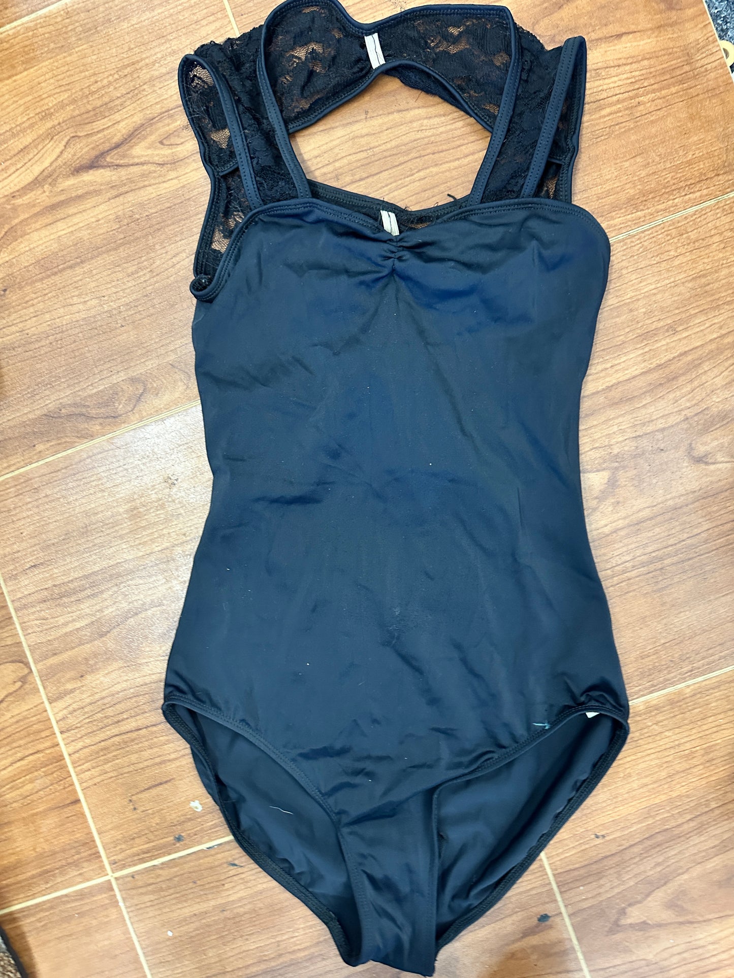 Pre-Owned Leotard Balera MT3901N Medium Adult Black Lace Sweetheart Ballet Jazz