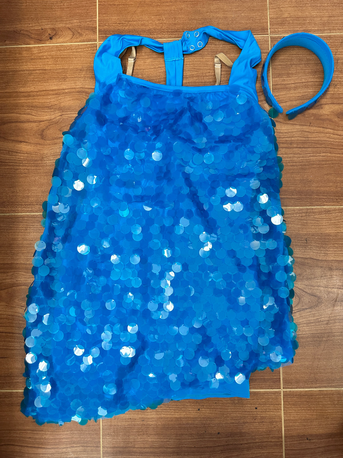 Pre-Owned Costume Small Adult Blue Weissman 7807 Jazz Tap Clogging Musical Theater Sequin Dress Retro