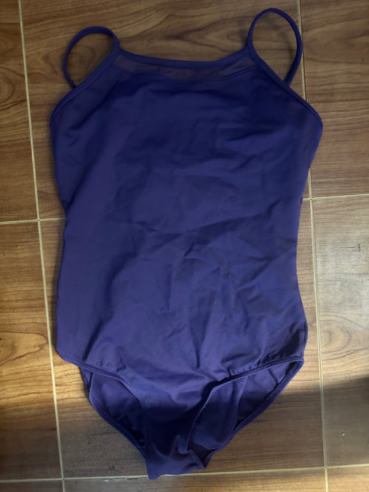 Pre-Owned Leotard Bloch Large Child Dark Purple Camisole Mesh Ballet Tap Jazz Modern