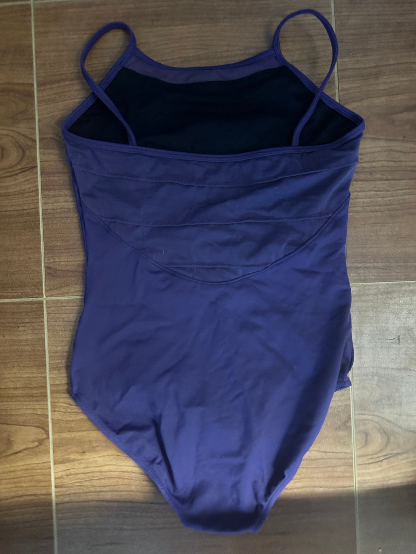 Pre-Owned Leotard Bloch Large Child Dark Purple Camisole Mesh Ballet Tap Jazz Modern