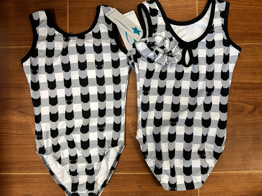 New Gymnastics Leotard Destira Purrfect Plaid Includes Scrunchie