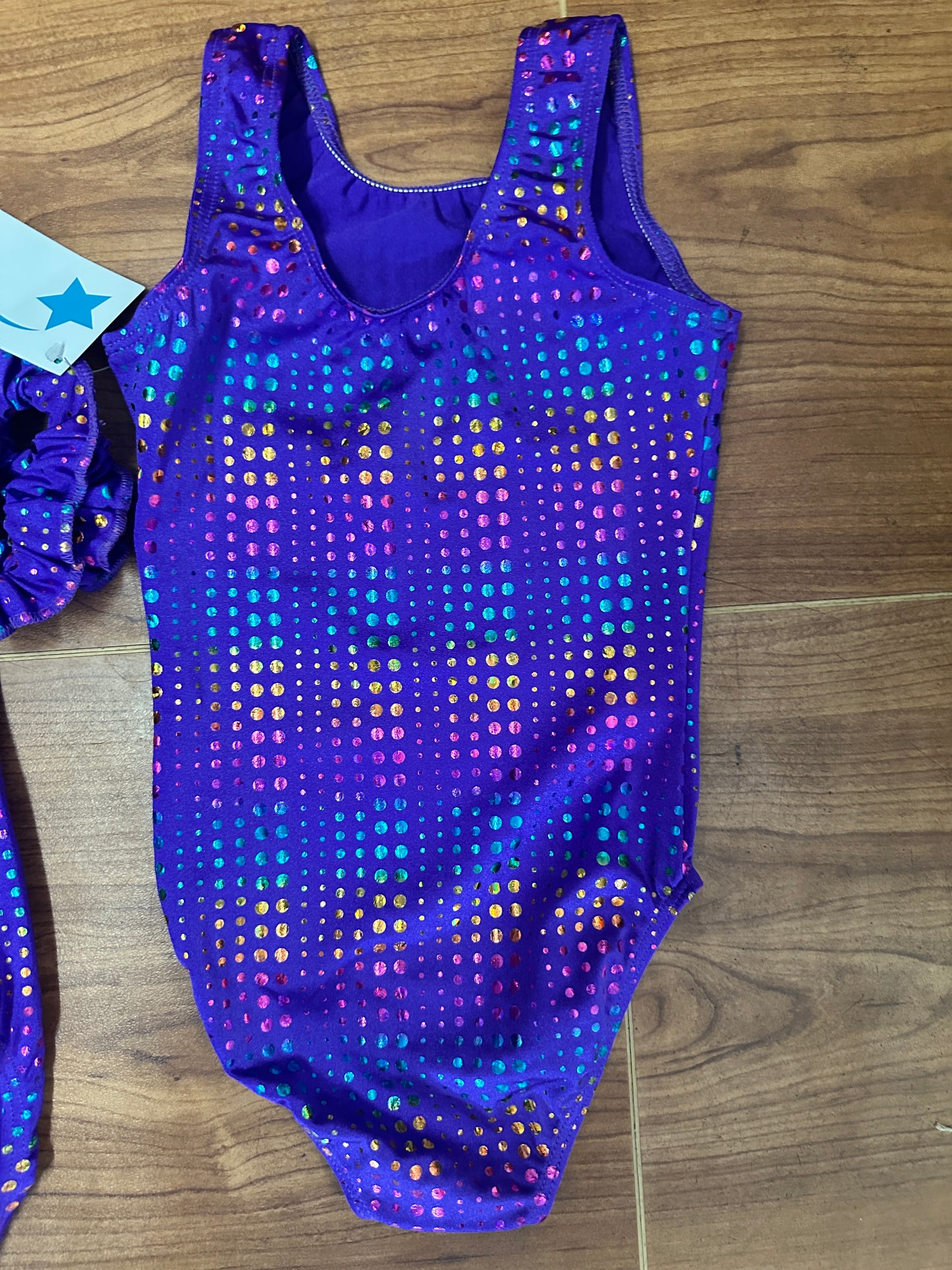 Pre-Owned Gymnastics Destira Purple Matrix Child Sizes Purple Rainbow Acro