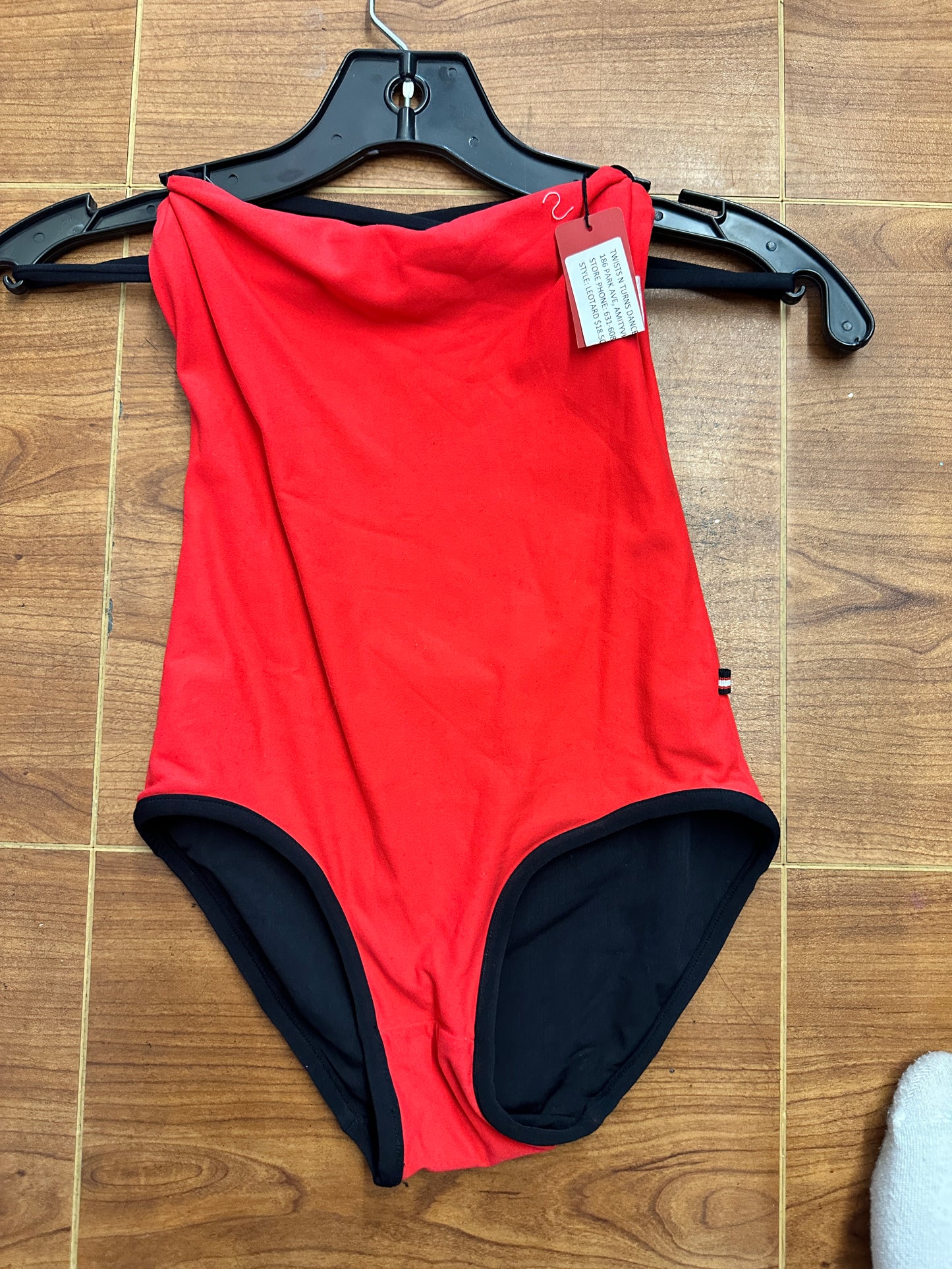 New Leotard Bloch Red Black Halter Petite Adult Sizes Ballet Modern