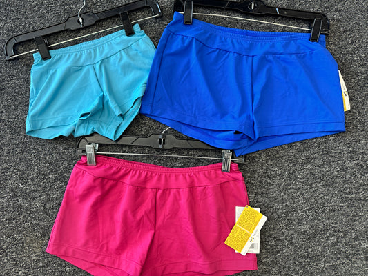 New Shorts Capezio MC600 Lycra Wide Waist Various Colors Adult Sizes Jazz Modern