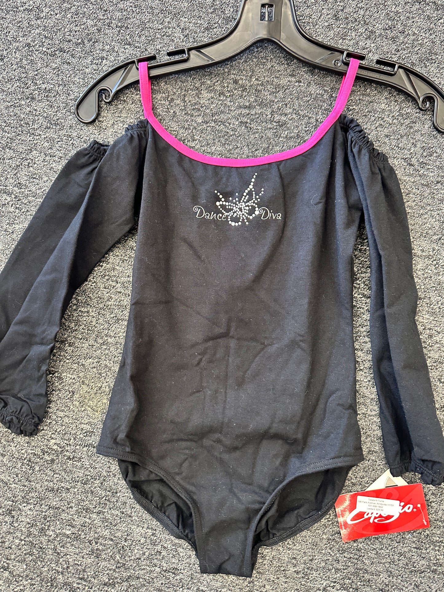New Leotard Capezio 10027C Retro Cold Shoulder Child Large Ballet Tap
