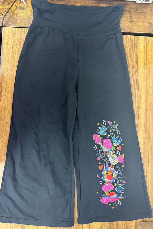 New Pants Dram Girls Crop Rocker Black XL Child 14-16 Jazz Tap