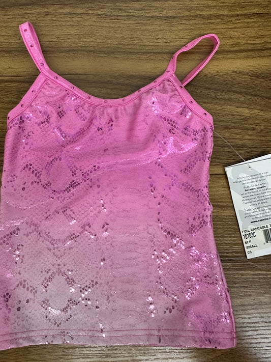 New Camisole Top Capezio Metallic Pink Child 10153C Pink Snake Child Small Jazz Cheer