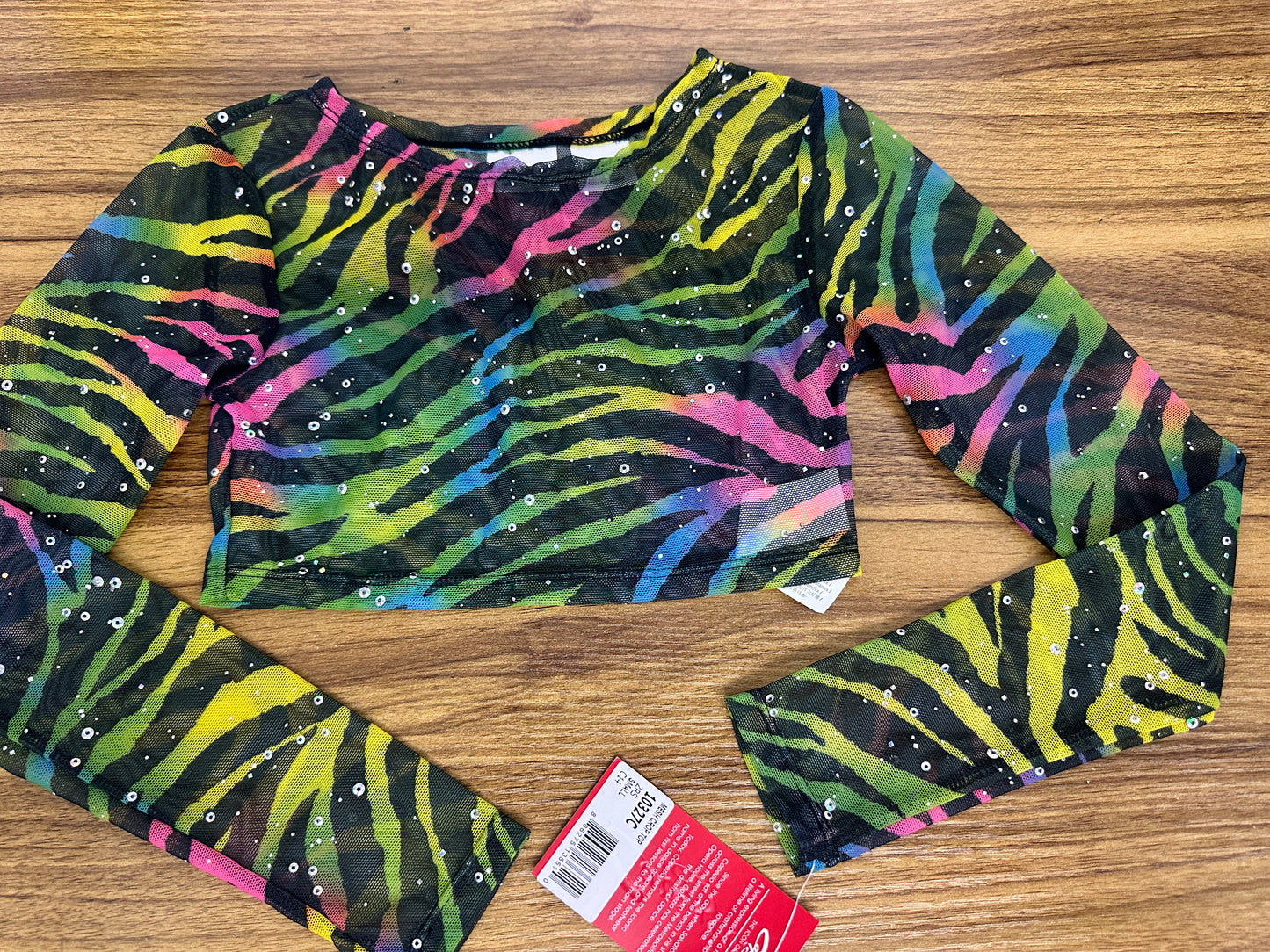 New Camisole Top Capezio 10327C Zebra Mesh Child Small Jazz Cheer Tap
