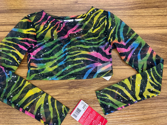 New Camisole Top Capezio 10327C Zebra Mesh Child Small Jazz Cheer Tap