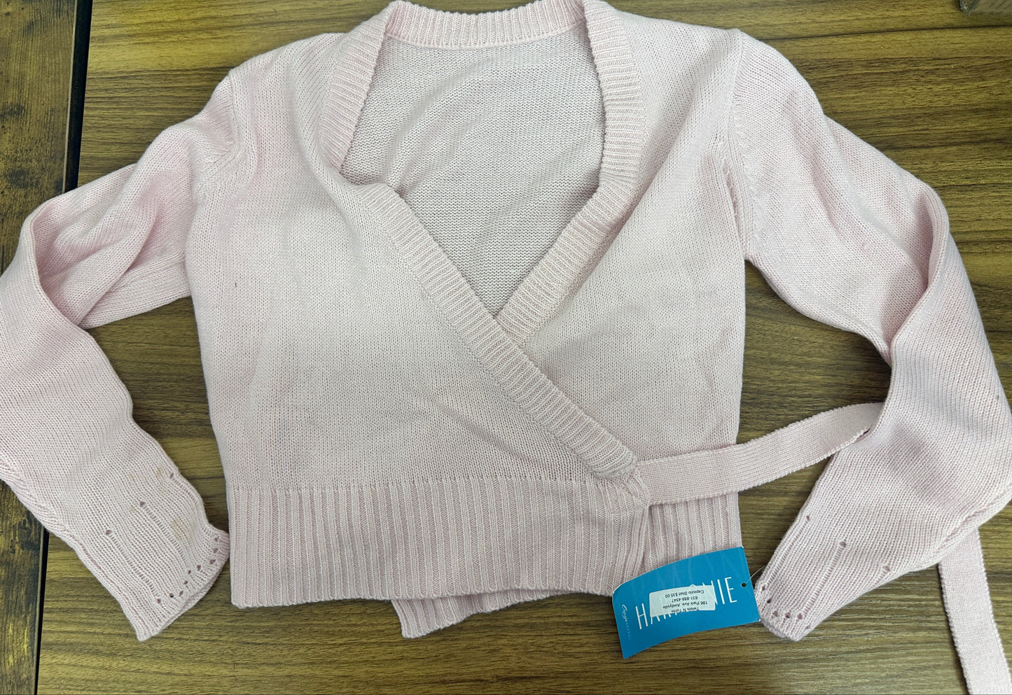 NEW Sweater Harmonie CS301C Large Child Pink Wrap Warm Up Ballet