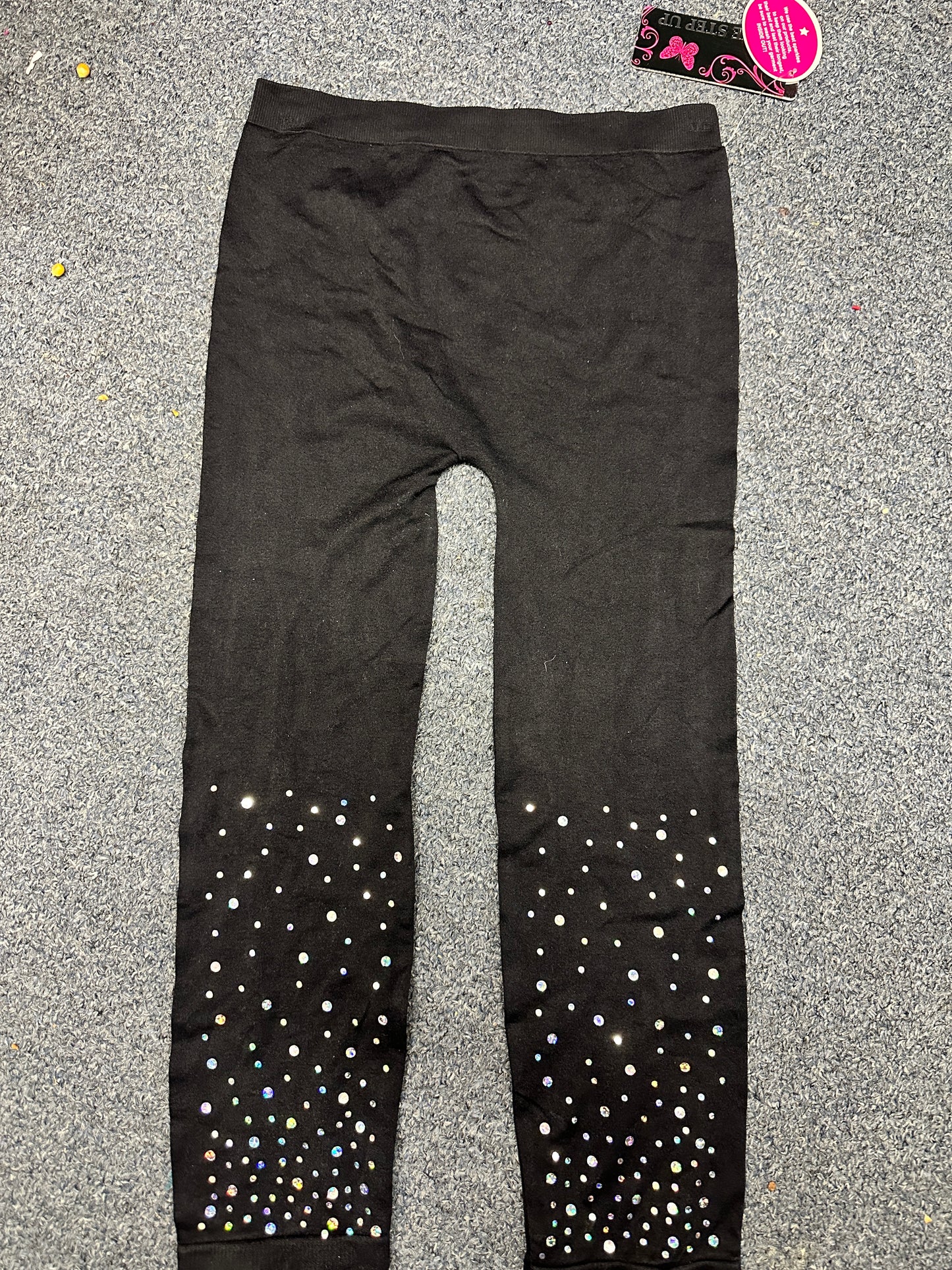 New Leggings One Step Up Black Sparkle Child 7-16 Jazz Tap