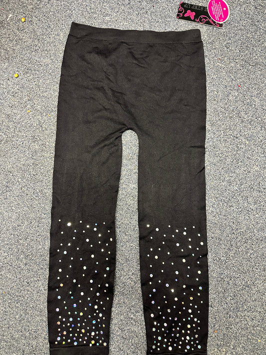 New Leggings One Step Up Black Sparkle Child 7-16 Jazz Tap