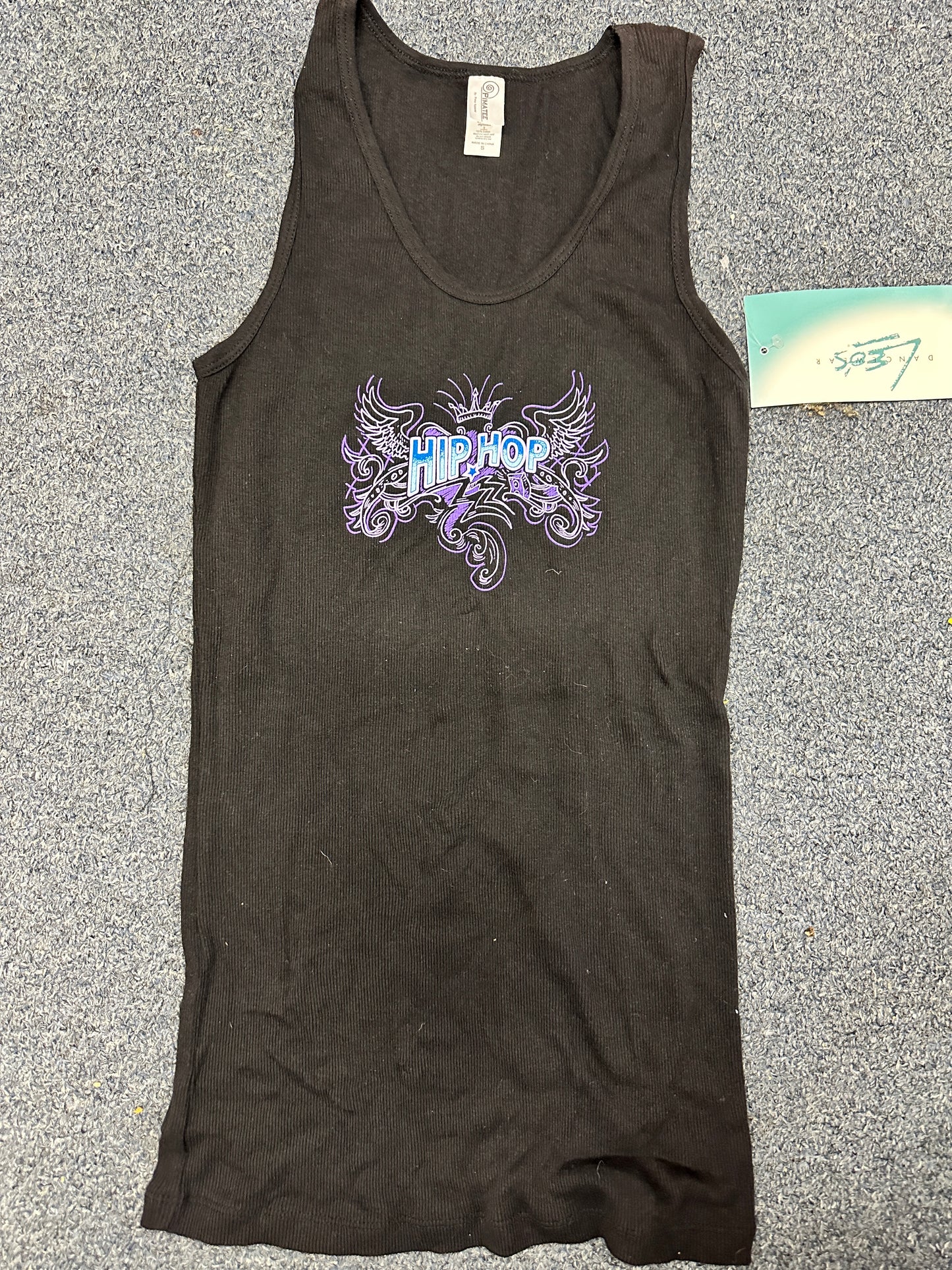New Tank Top Leo's Dancewear T805 Black Hip Hop Print Small Adult Dance