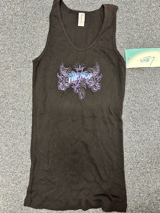 New Tank Top Leo's Dancewear T805 Black Hip Hop Print Small Adult Dance