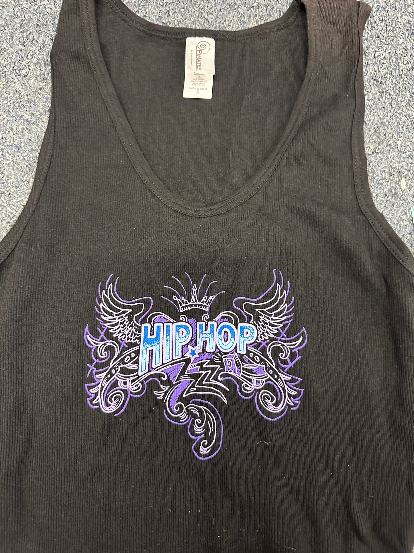 New Tank Top Leo's Dancewear T805 Black Hip Hop Print Small Adult Dance