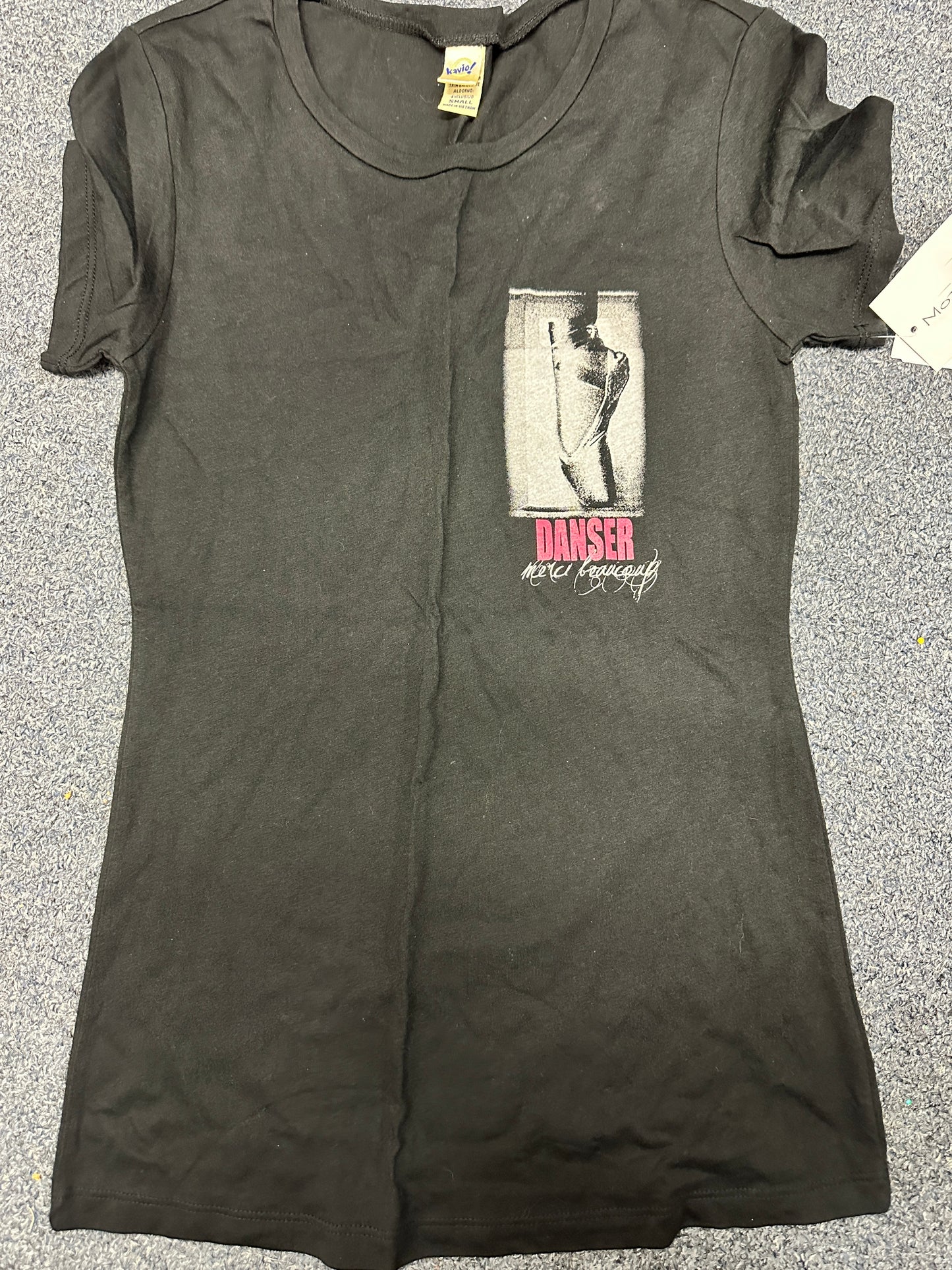 New T-Shirt Motionwear 1786 Danser Merci Beaucoup Small Adult Black Ballet Competition