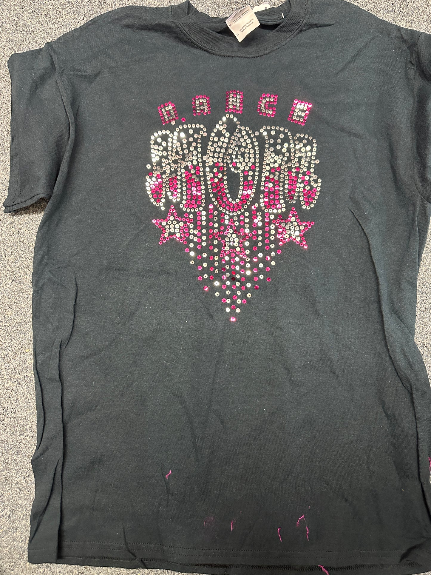 New T-Shirt Dance Mom Sparkle Medium Adult Black Jazz Competition