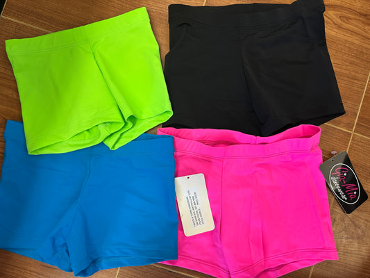 New Shorts Gia-Mia Black XS and Small Child Lycra Ballet Tap Jazz