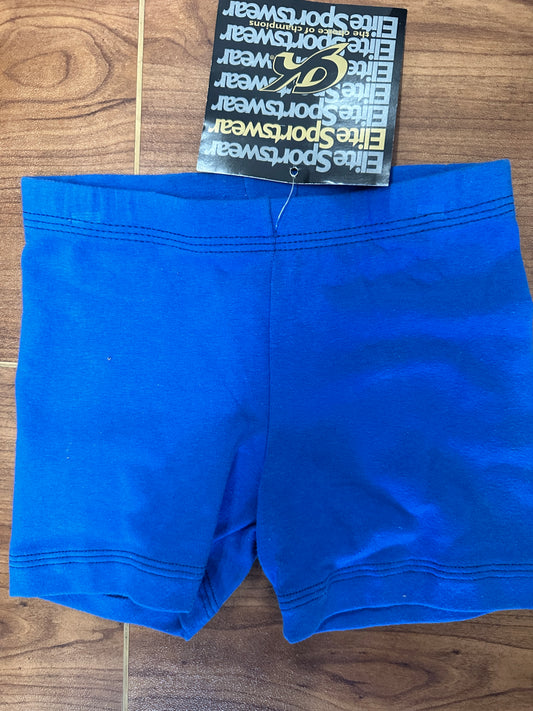New Shorts GK Elite 1419 Child Sizes Blue Small Child Lycra Gymnastics Ballet Tap Jazz