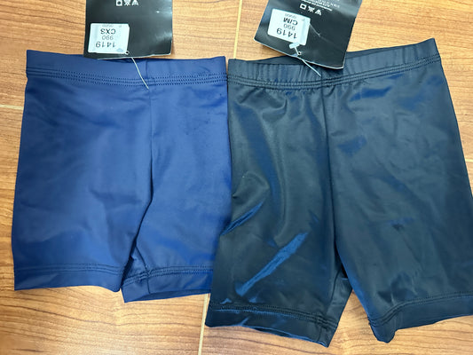 New Shorts GK Elite 1419 Child Sizes Blue or Black Lycra Gymnastics Ballet Tap Jazz