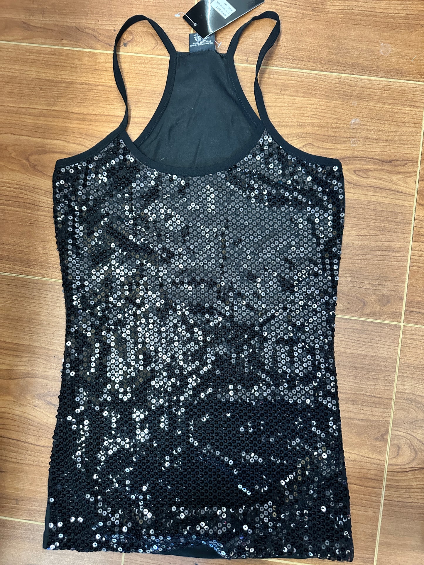 New Top Gia-Mia G213 Black Sequin Medium Adult Jazz Tap Clogging Sequin