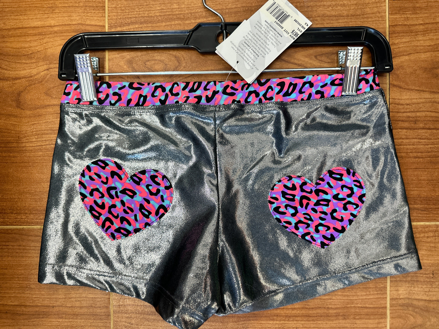 Shorts capezio 9876 Gray Cheetah Heart Medium Adult jazz Hip Hop
