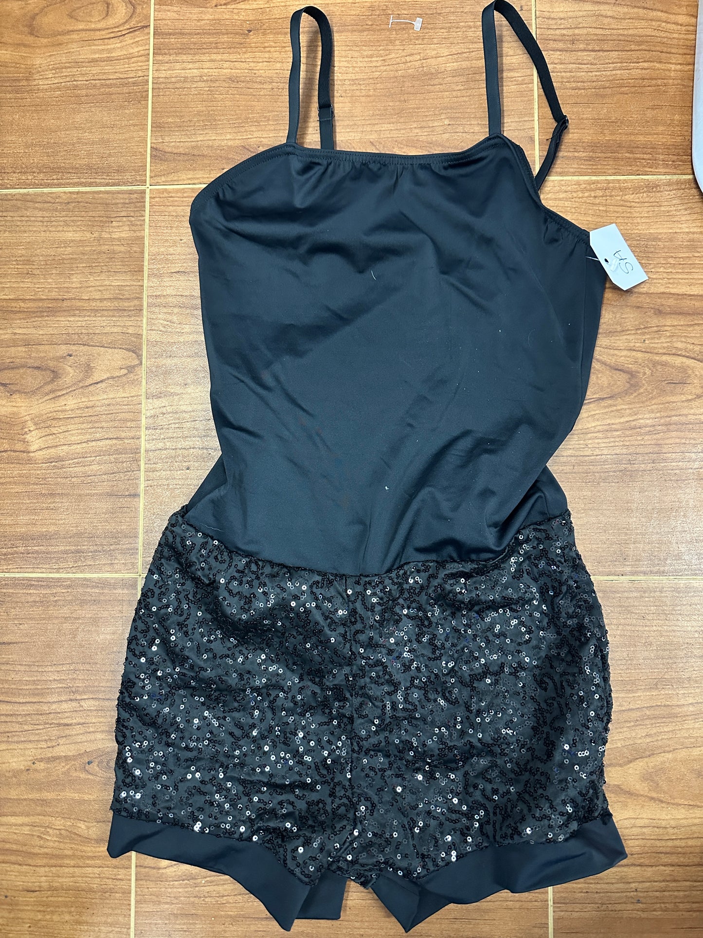 Pre-Owned Biketard Weissman 10349 Small Adult Black Jazz Sequin