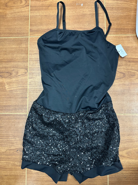 Pre-Owned Biketard Weissman 10349 Small Adult Black Jazz Sequin