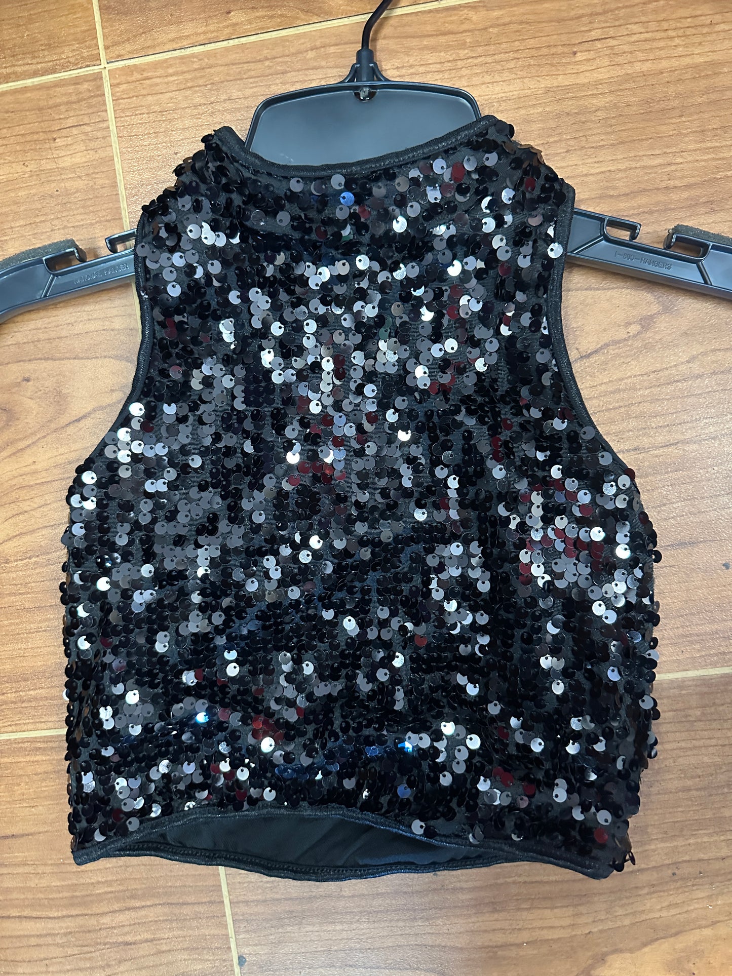 Pre-Owned Costume Crop Top Balera SQ9078 Medium Child BLACK Jazz Tap
