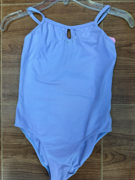 Pre-Owned Leotard Camisole Lavender XL Child Ballet Rhinestone Trim