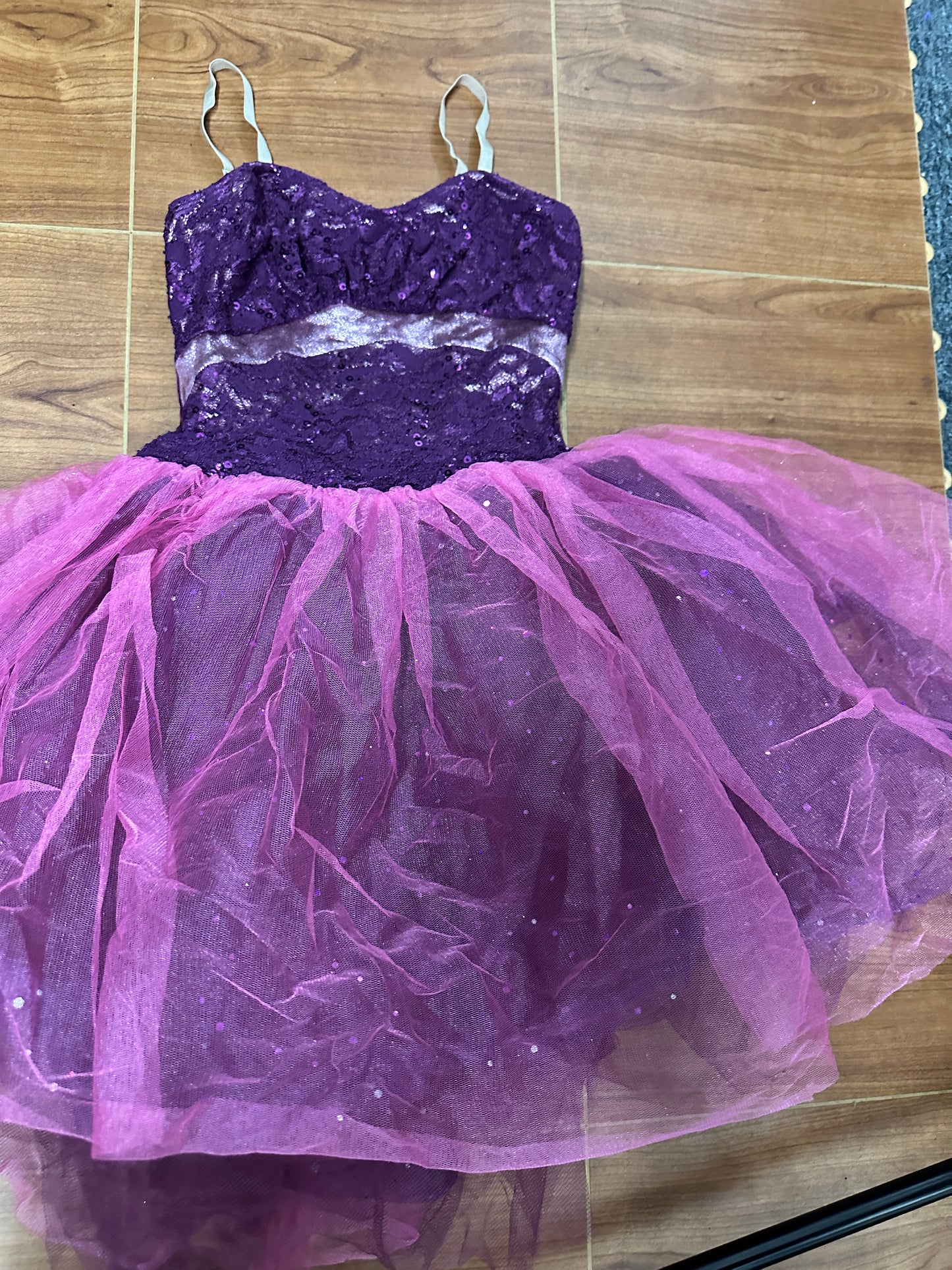 Pre-Owned Costume Curtain Call C188 Large Child Pink Tutu Ballet Sequin