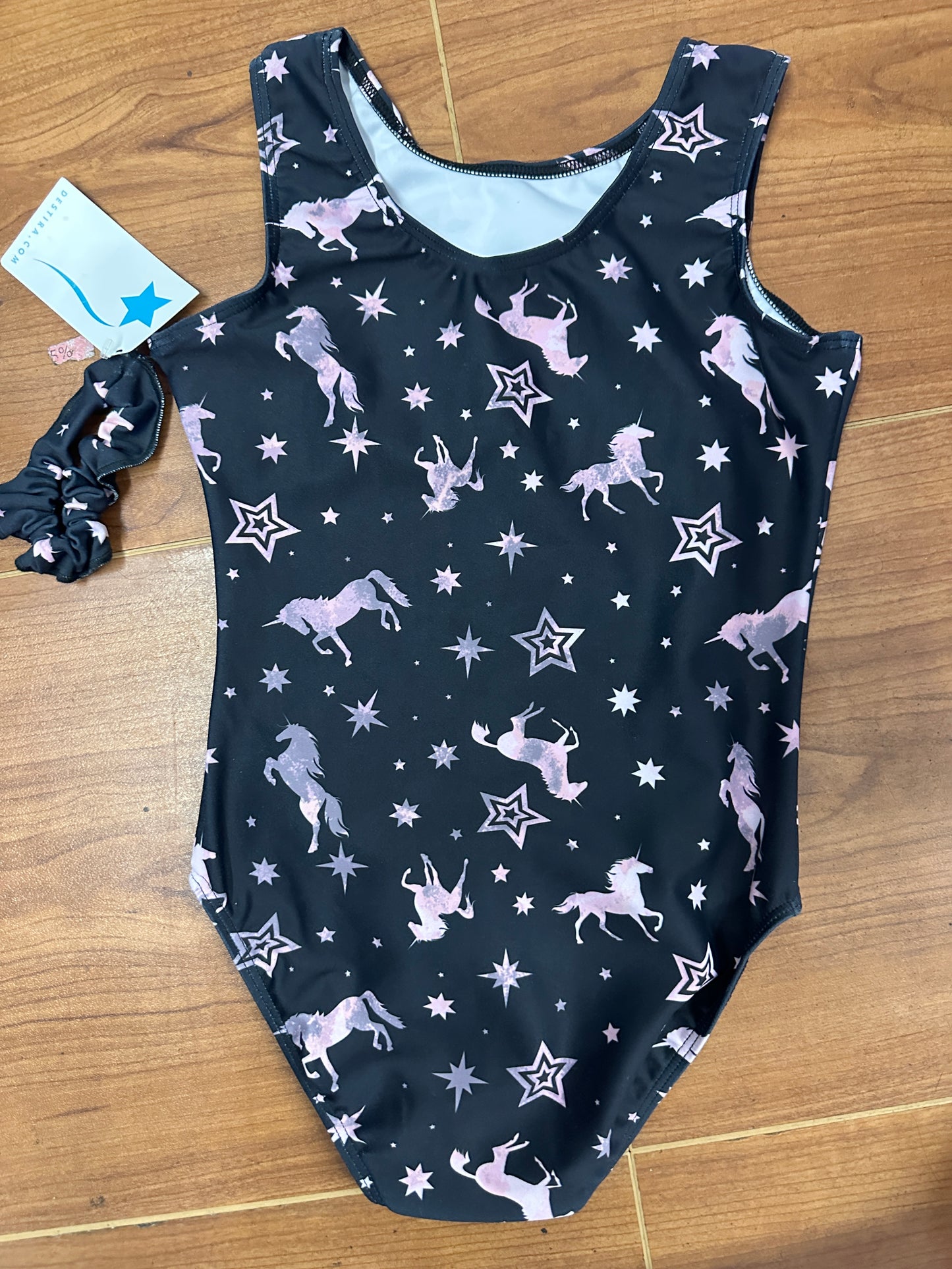 NEW Leotard Destira Child Large Pink Moonstone Unicorn Tank Tumbling Acro