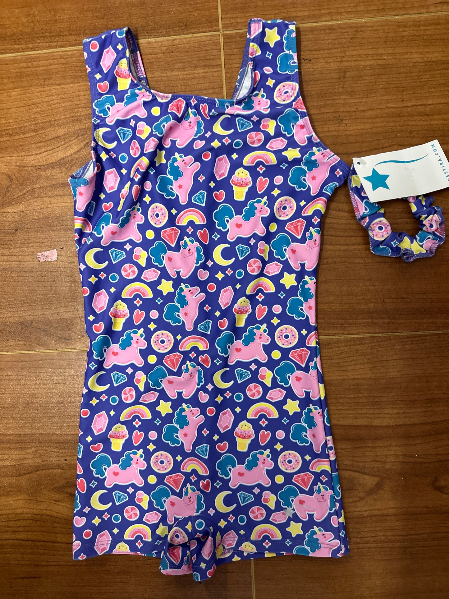 NEW Leotard Biketard Destira Child Large Sweat Treat Tank Tumbling Acro