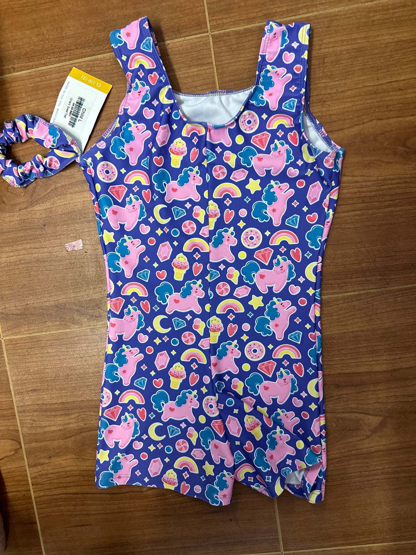 NEW Leotard Biketard Destira Child Large Sweat Treat Tank Tumbling Acro