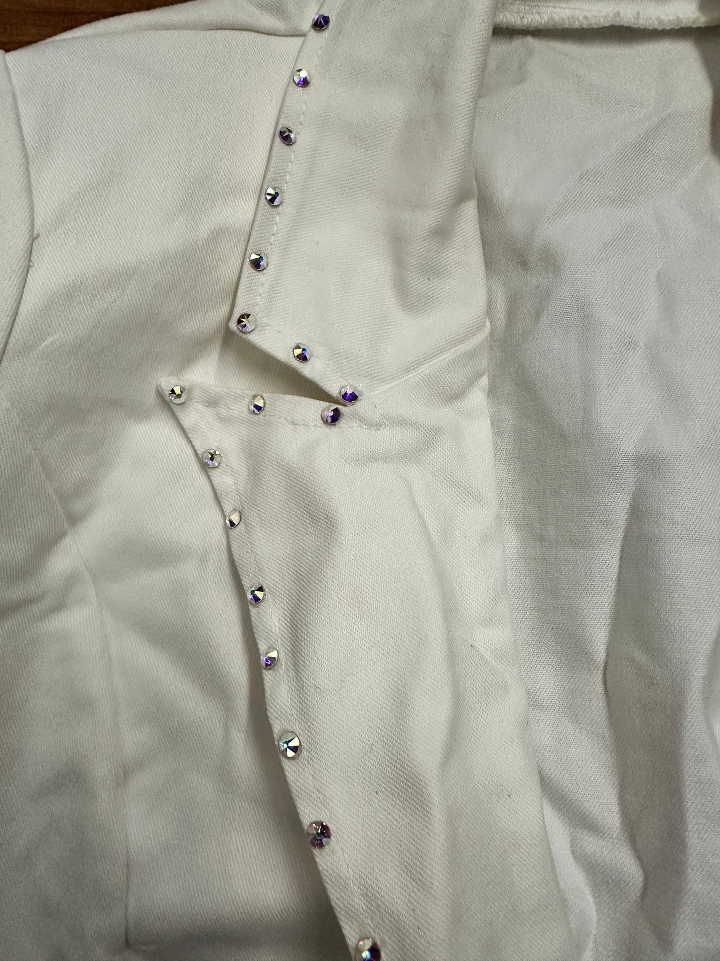 Pre-Owned Costume Weissman 11352 XL Child White Jacket Jazz Sequin