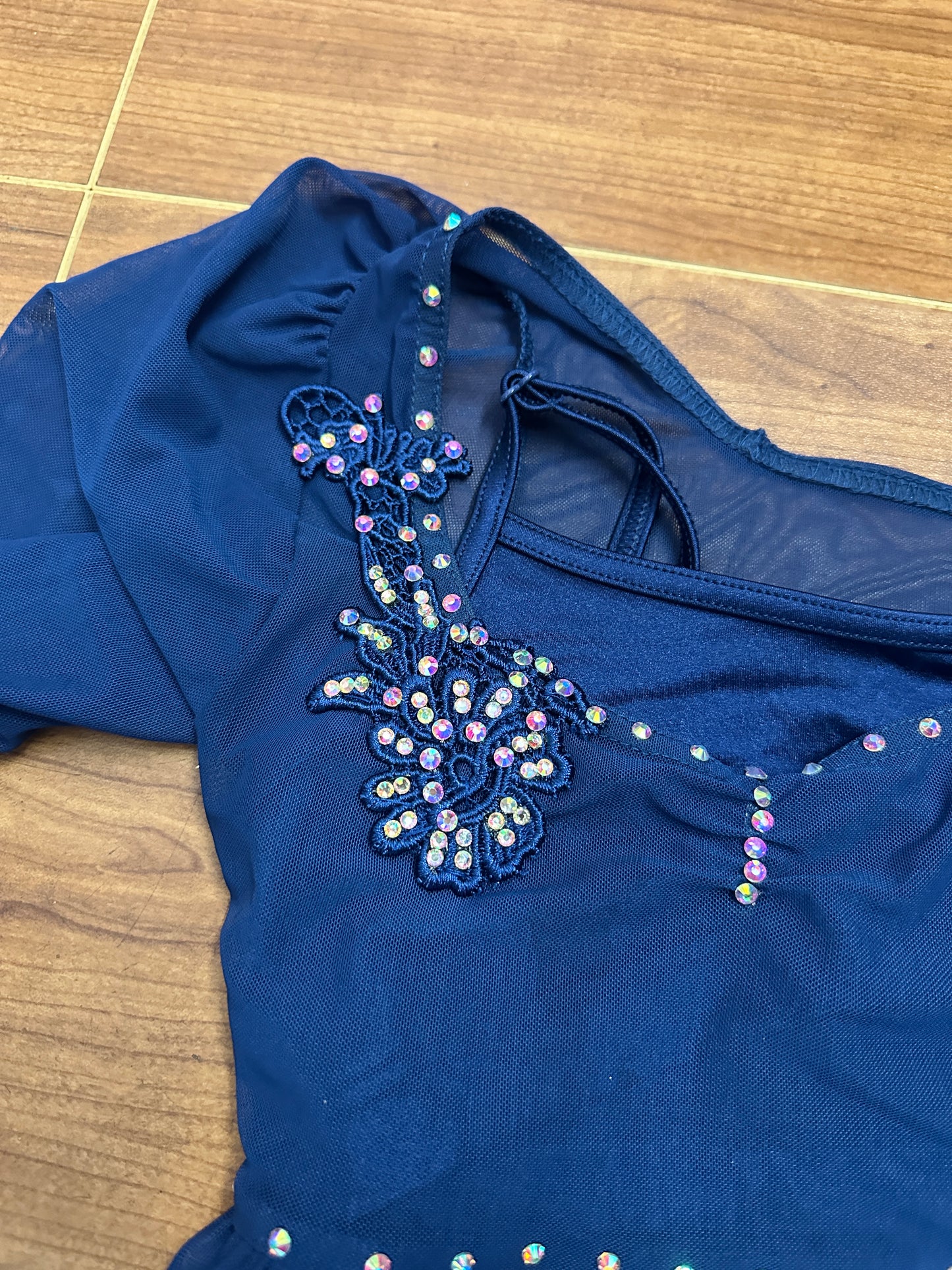 Pre-Owned Costume Large Child Blue Weissman 17176/17134 Lyrical Contemporary Jazz 2 pc Ruffles