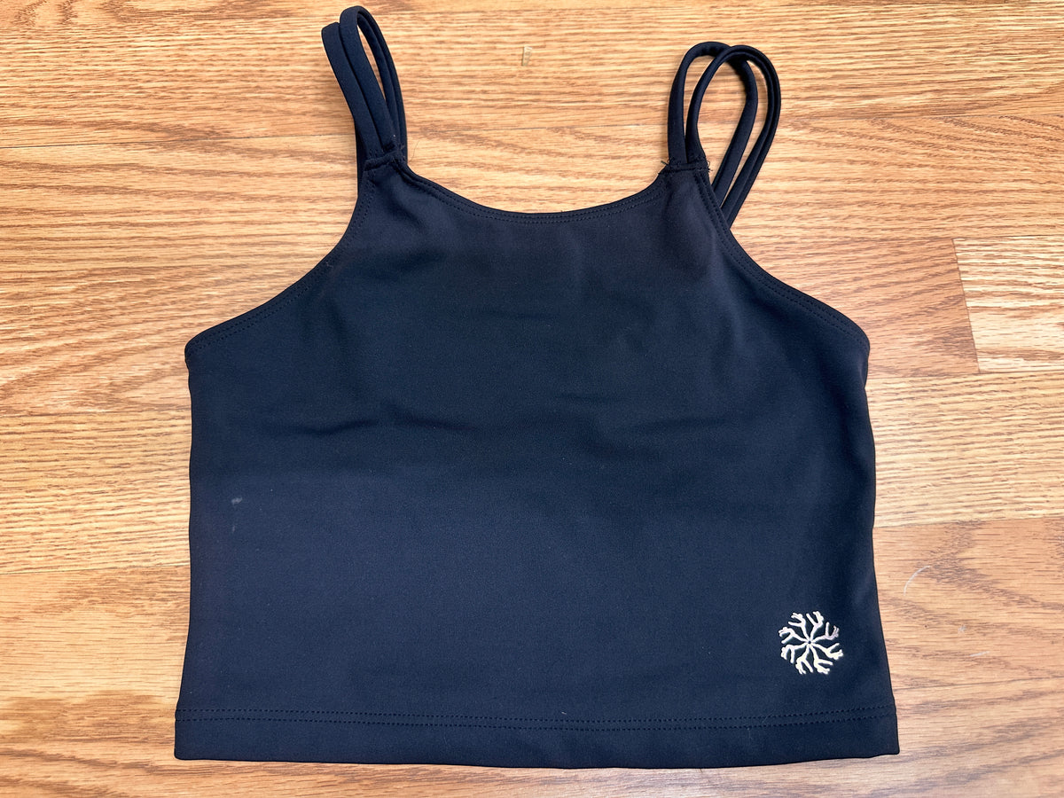 Pre-Owned Crop Top Bloch Sports Bra Black Large Child Keyhole Back