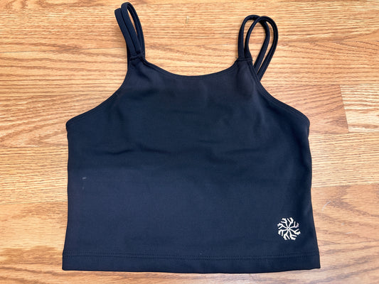 Pre-Owned Crop Top Bloch Sports Bra Black Large Child Keyhole Back
